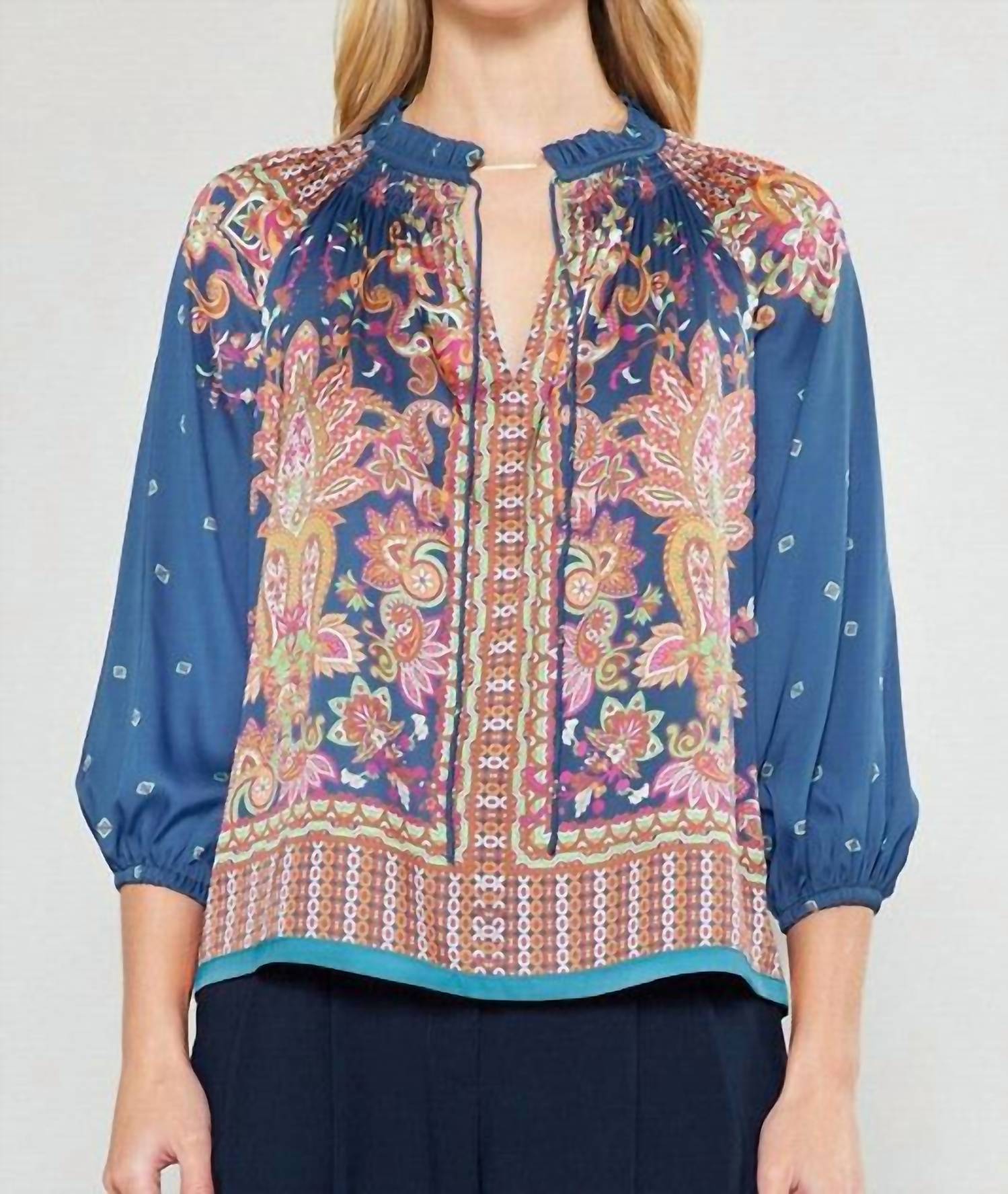 Current Air - Paisley 3/4 Sleeve Blouse