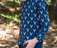 Rufflebutts - Boys' Long-sleeve Little Deer Lodge Performance Hooded Shirt