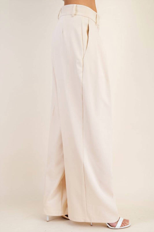 Glam - High Waist Pleated Wide Pant