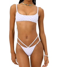 Frankies Bikinis - Layla checkered jacquard bottom