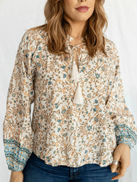 Elan - Earthy Paisley Blouse