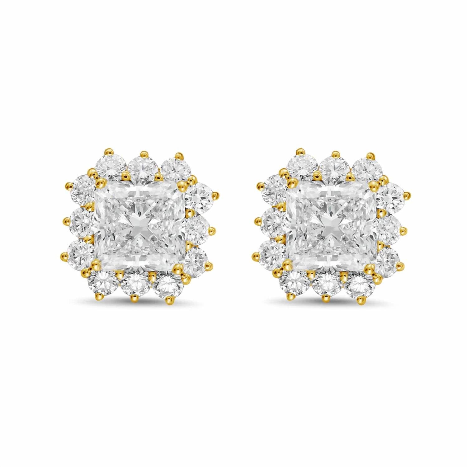 Diana M Jewels - Women's Radiant Lab-Grown Diamond Stud Earrings (10.00 Ct TCW) - Bold