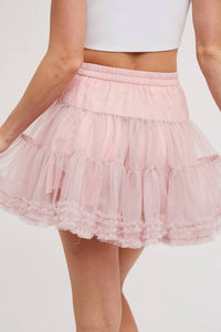 Bluivy - Ruffle Tiered Tulle Tutu Mini Skirt