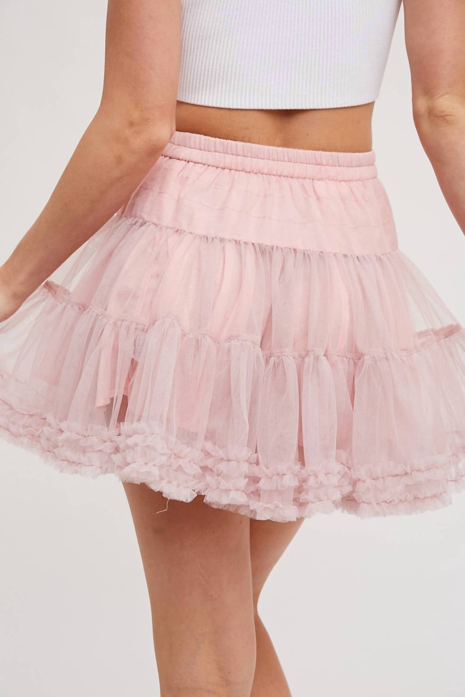 Bluivy - Ruffle Tiered Tulle Tutu Mini Skirt