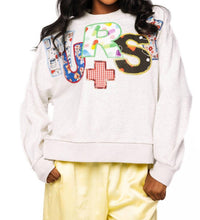 QUEEN OF SPARKLES Nurse Multi Fabric Sweatshirt in grey - women's top