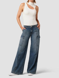 Hudson - Mid-rise Wide Leg Cargo Jeans