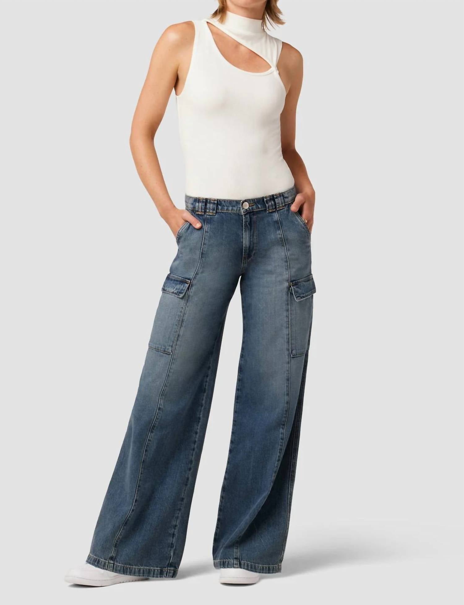 Hudson - Mid-rise Wide Leg Cargo Jeans