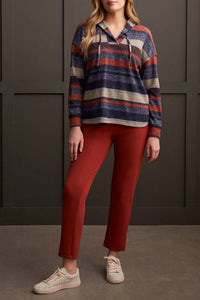 Tribal - Stripe Cowl Neck Pullover