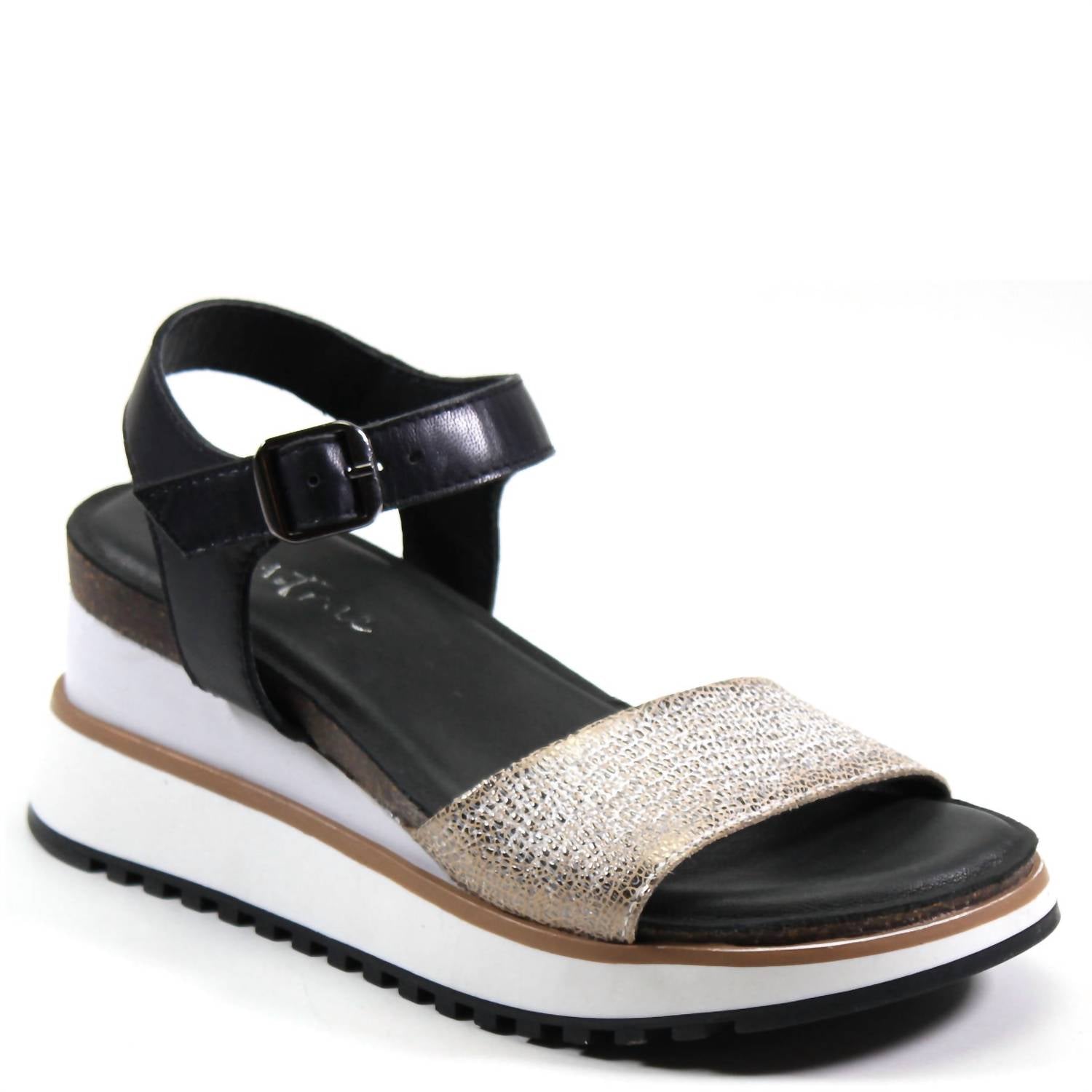 DIBA True Women's Sky High Sandals in pewter black - women's sandal - detail view
