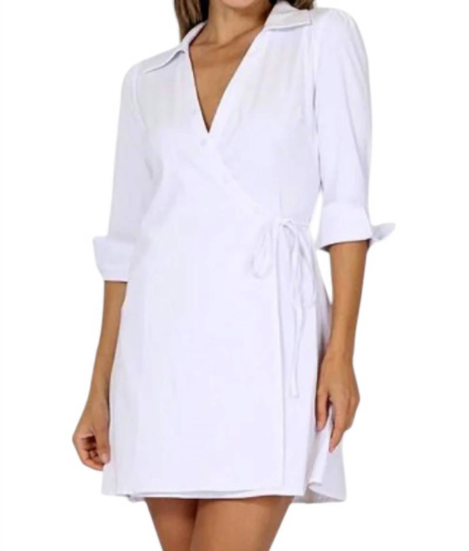 French Kyss - Emily Wrap Side Tie Mini Dress