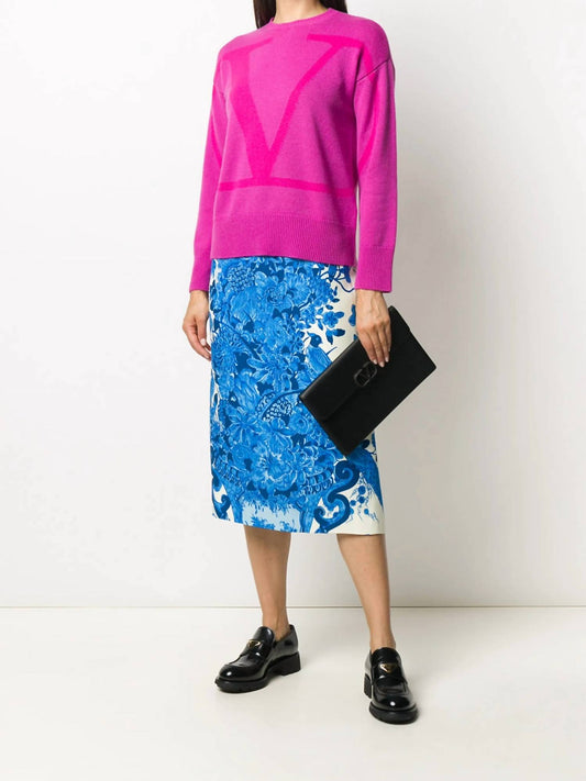 Valentino - Printed Midi Skirt