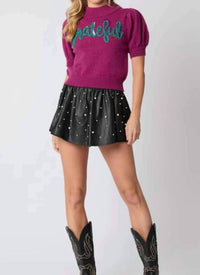 Peach Love - Grateful Puff Sleeve Sweater