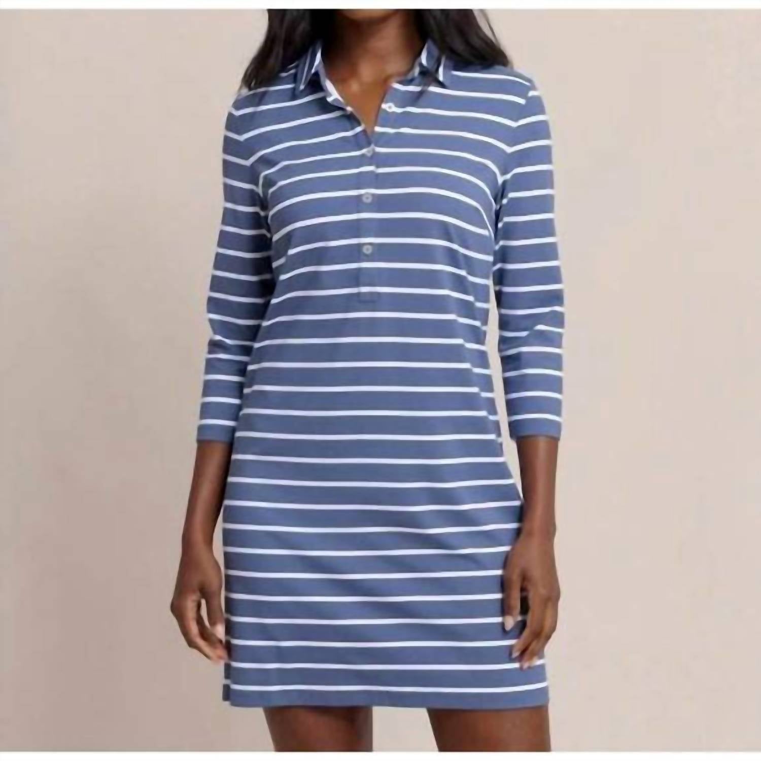 SOUTHERN TIDE Ginny Stripe Performance Dress in light indigo - women's dress