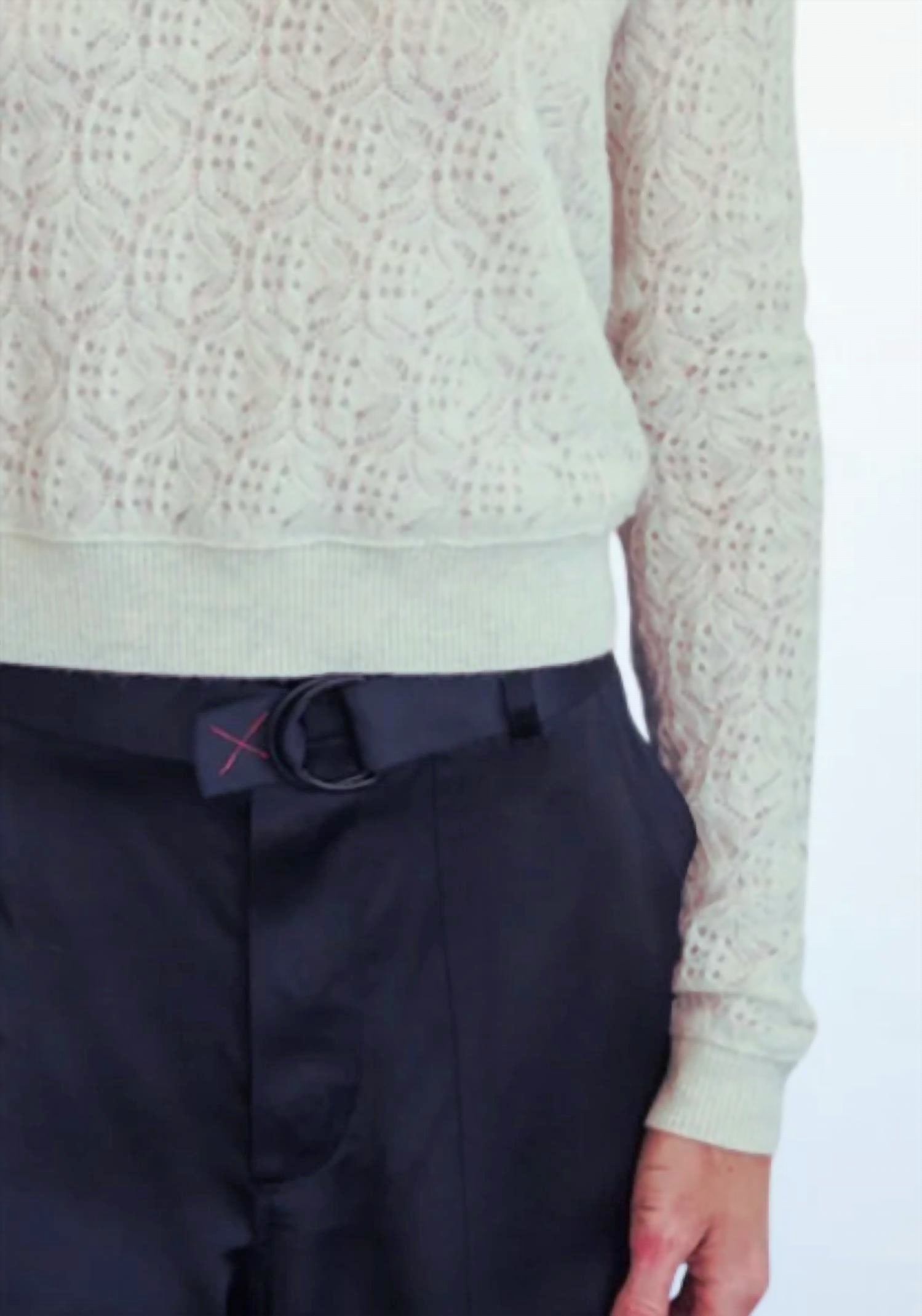 Brazeau Tricot Lace All Thumbs Sweater in chiffon - women's sweater - detail view