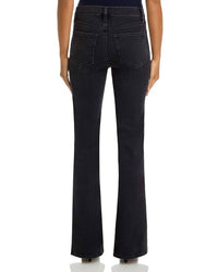 FRAME Icon High Rise Flare Jeans in meteor - women's jeans - detail view