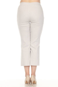 Joseph Ribkoff Jacquard Flared Cropped Pants in grey white - women's jeans - alternate view