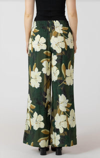 Dex Floral Wide Leg Pants in palm blossom - women's pants - detail view