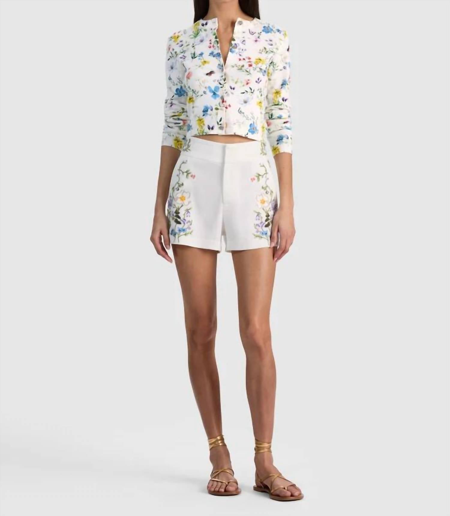 Alice + Olivia - Cady Embroidered Short