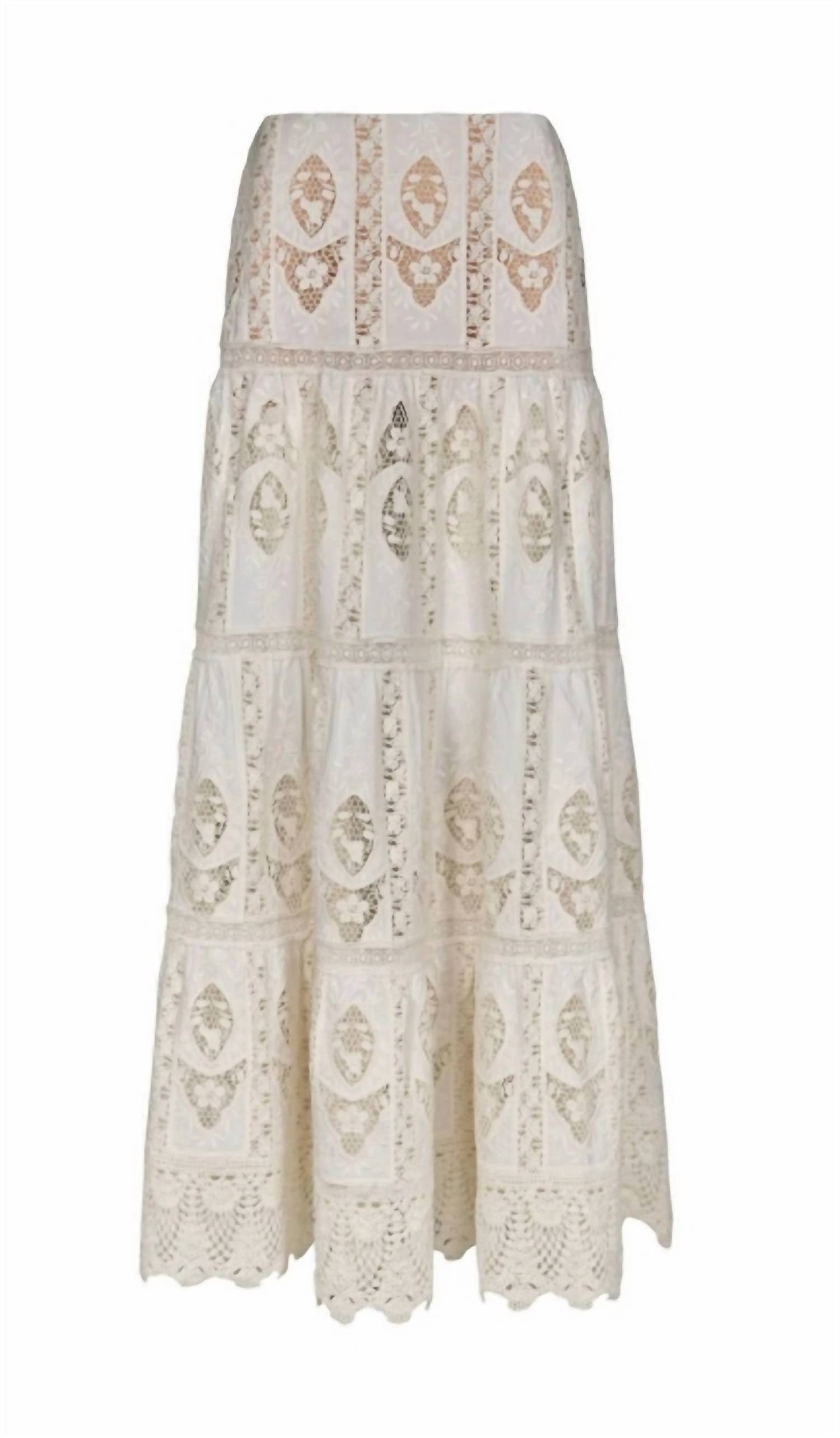 Johanna Ortiz Women's Highlighted Fields Skirt in ecru - women's skirt