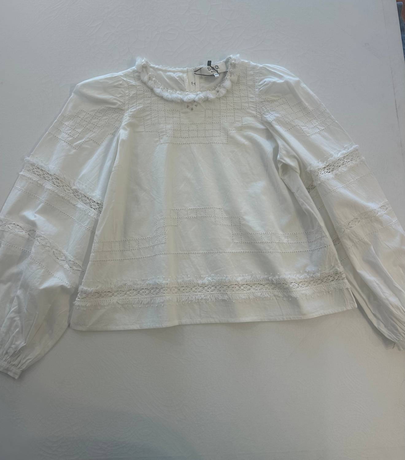 SEA Women's Lilith Long Sleeve Top in ivory - women's blouse