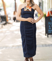 DL1961 - Women's Esme Strapless Dress in blue - women's dress - alternate view