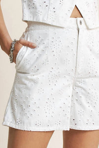 Hersy - Grace Vest Eyelet Top And Short Set
