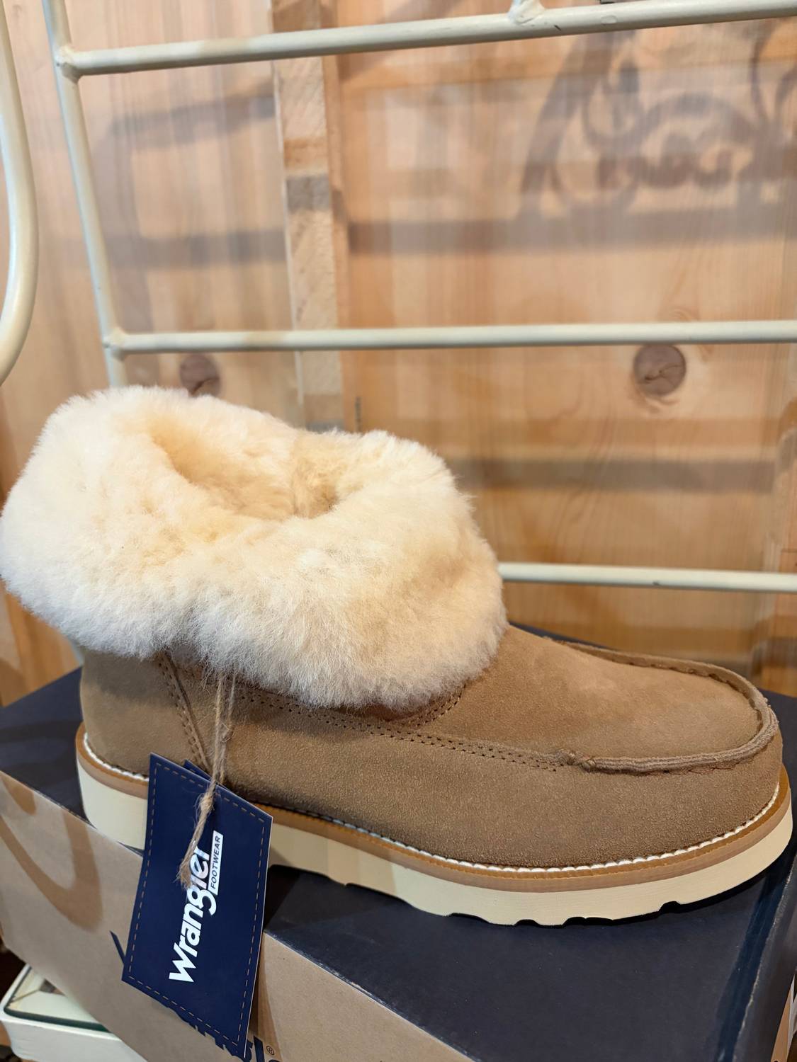 Wrangler Women's Fur Wedge Bootie in moc toe - women's shoe - alternate view