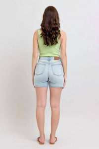 Judy Blue - High Rise 2 Button Mid Length Dad Denim Short