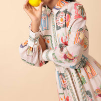 EMILY LOVELOCK Blythe Dress in summer stamp - women's dress - alternate view