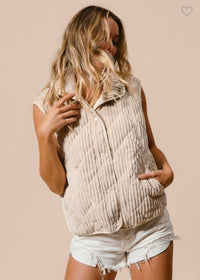 Bibi - Quilted Corduroy Vest