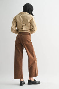 JUST BLACK DENIM Wide Leg Corduroy Pants in khaki - women's pants - view 4