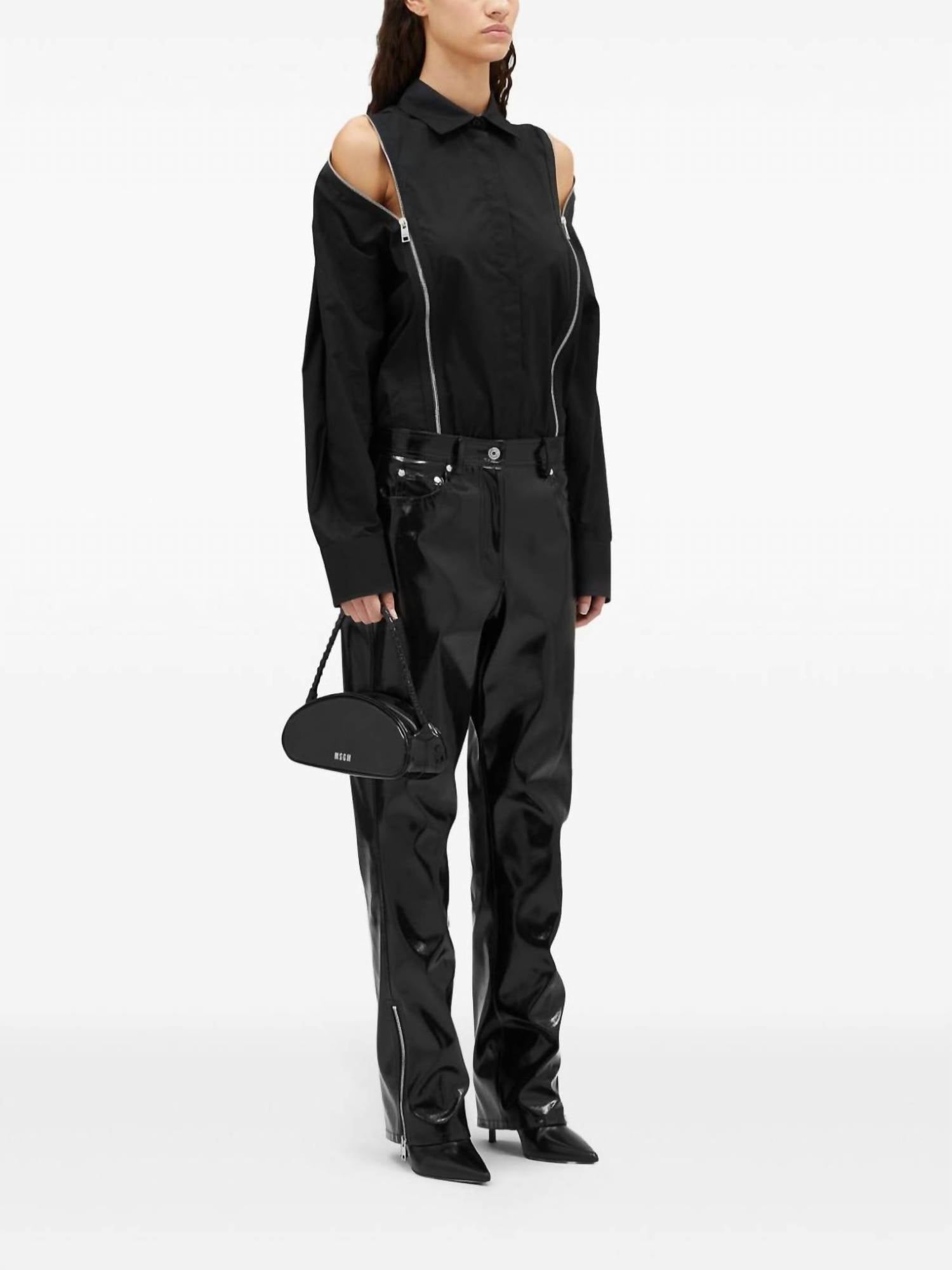 Msgm - Collar Blouse With Zipper Details