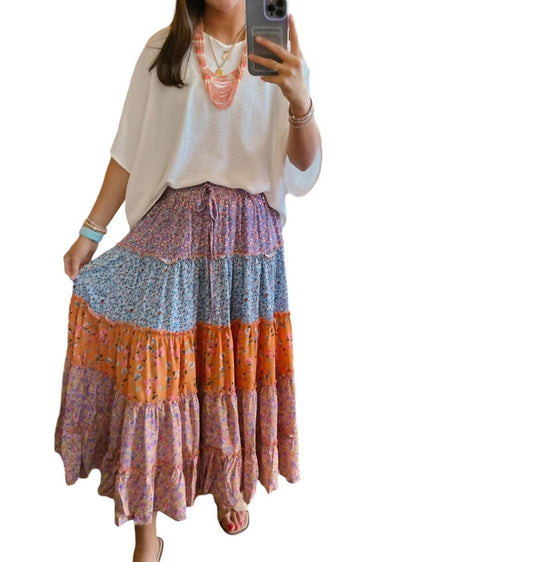 Easel - Tiered Maxi Skirt