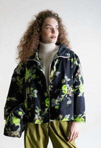 Psophia - Floral-print Hooded Jacket