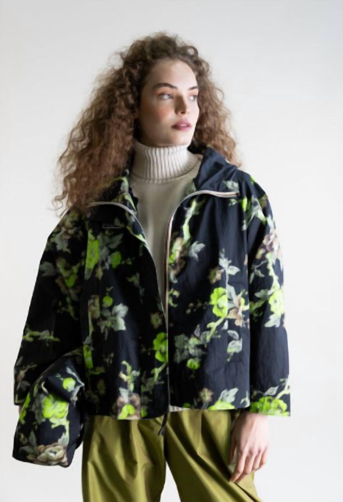 Psophia - Floral-print Hooded Jacket