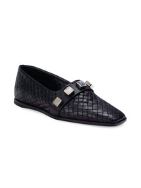 Costume National - Women's Studded Woven Leather Loafers