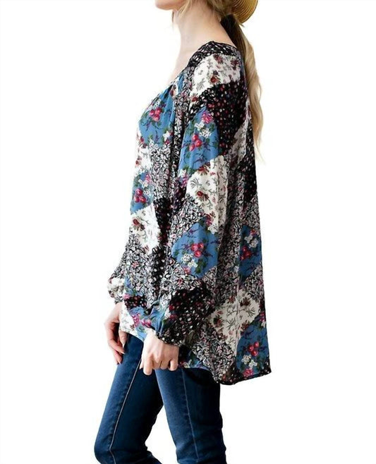 Kori - Patchwork Print Top