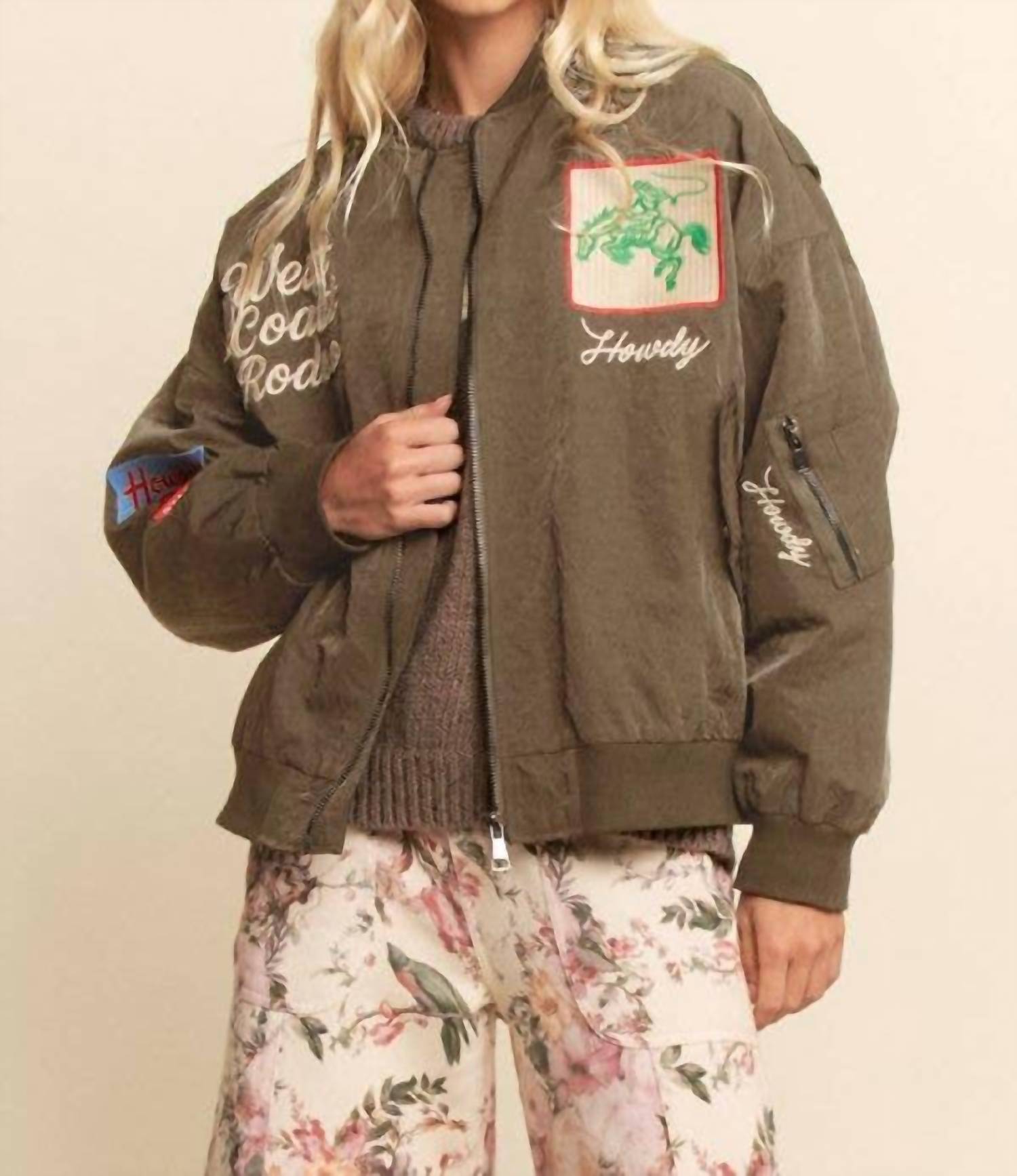 Davi & Dani - West Coast Rodeo Embroidered Bomber Jacket