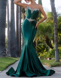 Portia&Scarlett - Strapless Fitted Gown With Crystal Detailing