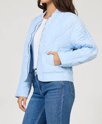 DEAR JOHN DENIM Maverick Quilted Jacket in skyway - women's jacket - detail view