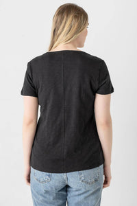 Lilla P - V-Neck Short Sleeve Back Seam Tee