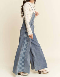 Davi & Dani - Checkered Wide Leg Overalls