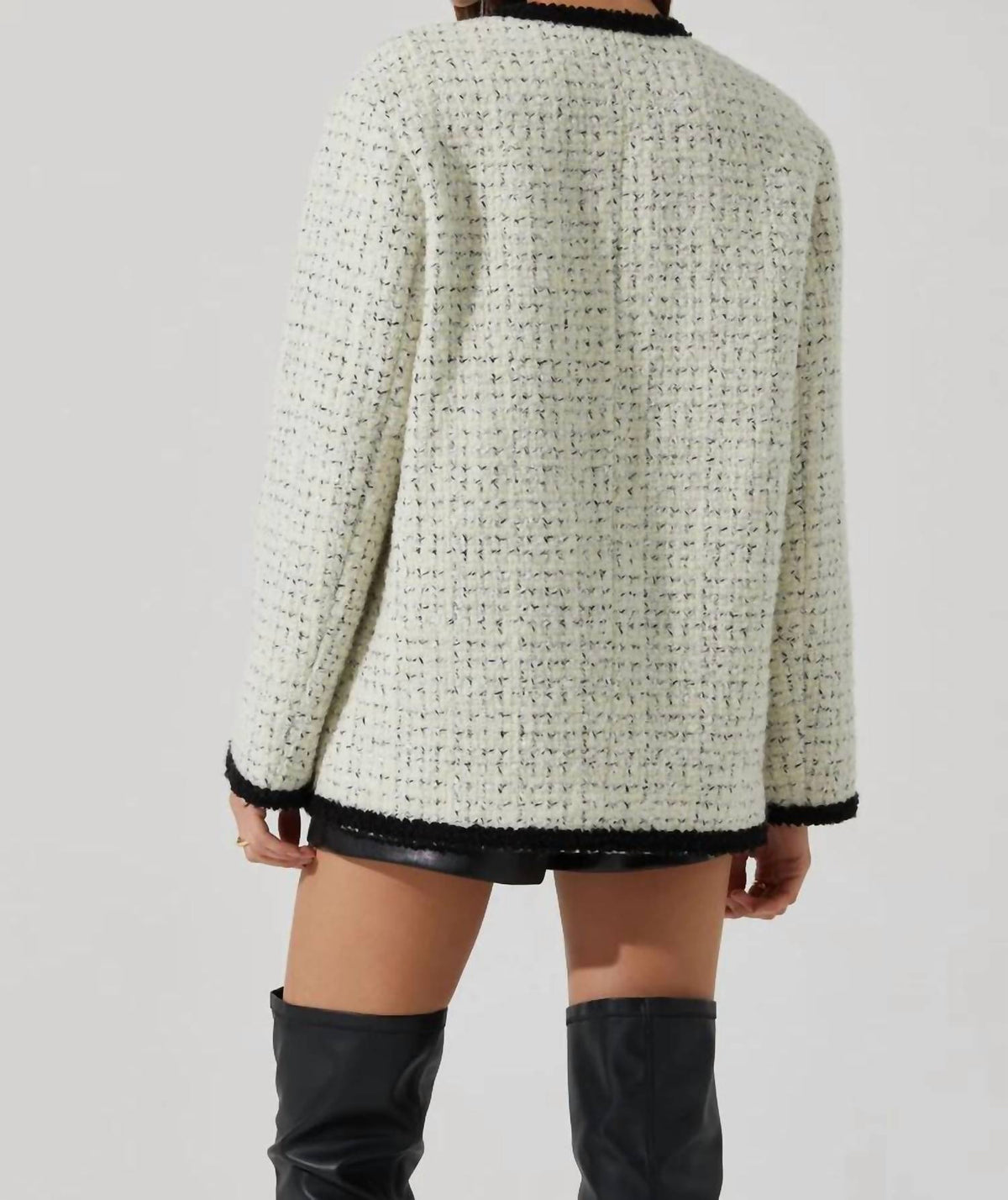 Astr - Collins Contrast Tweed Jacket