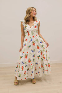 Skies Are Blue - Chatham Summer Lobster Print Midi Dress