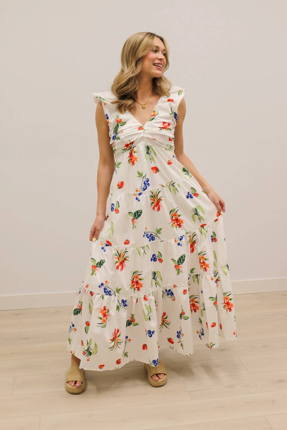 Skies Are Blue - Chatham Summer Lobster Print Midi Dress