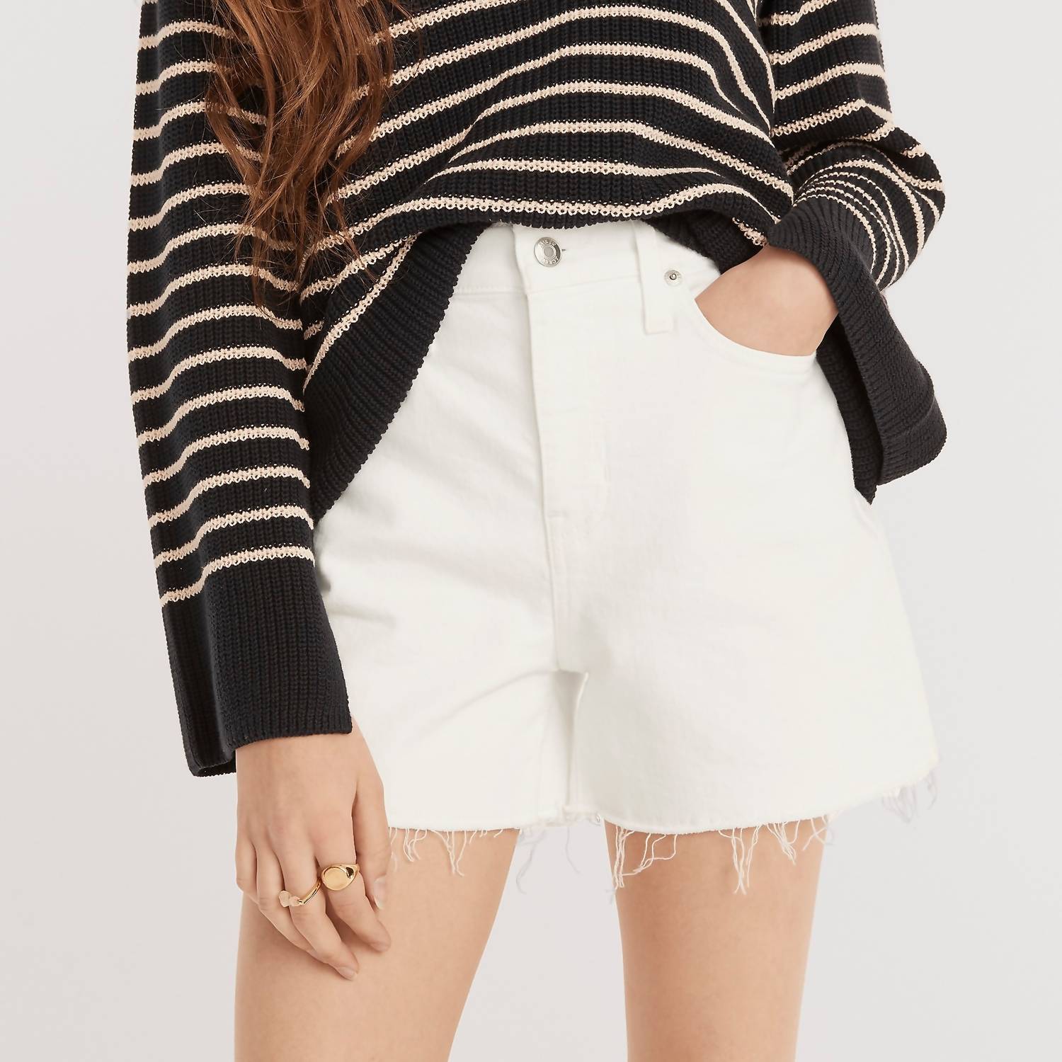 J.Crew - High-rise Raw Hem Denim Short