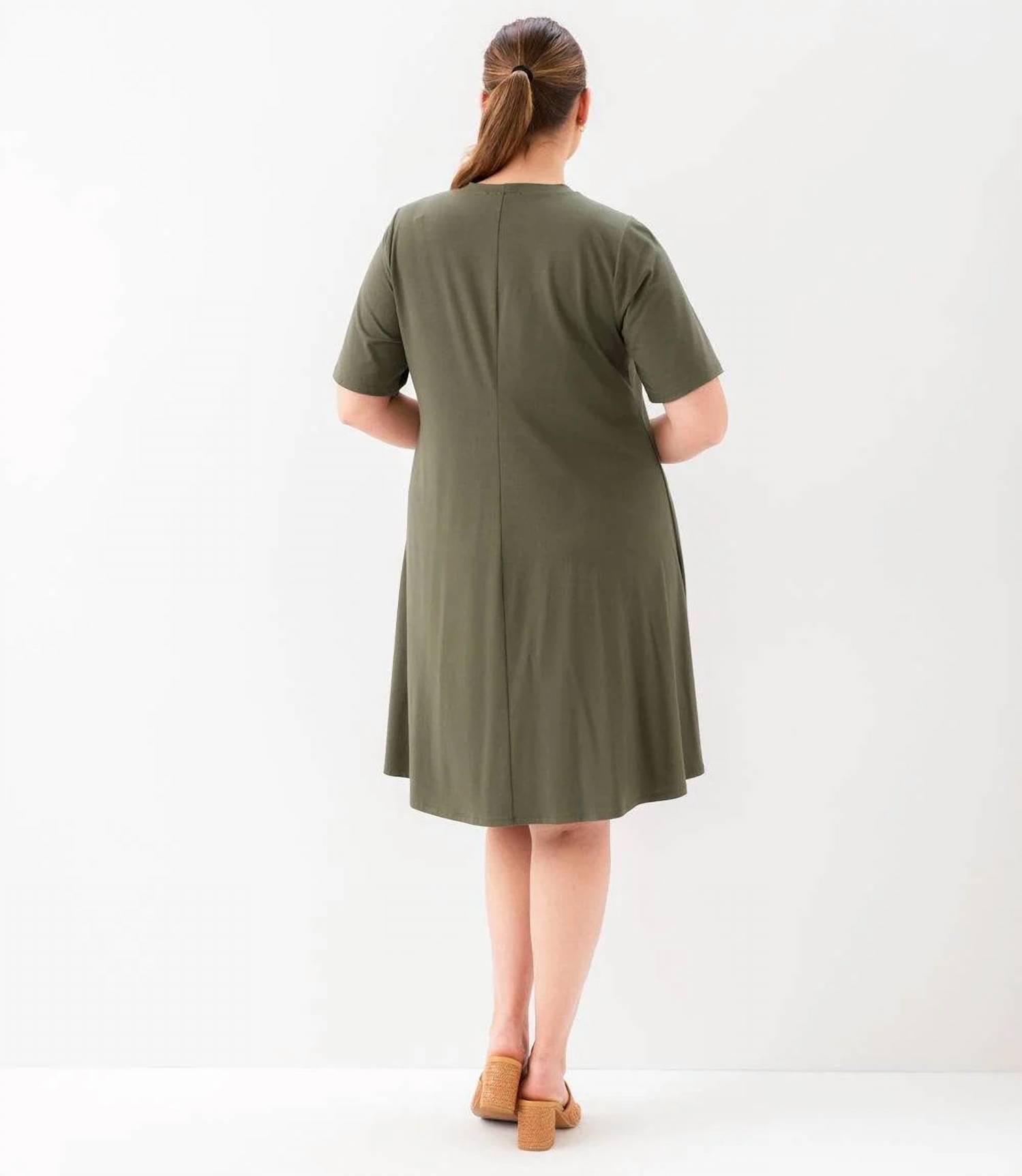 Karen Kane - Short Sleeve A-line Dress - Plus