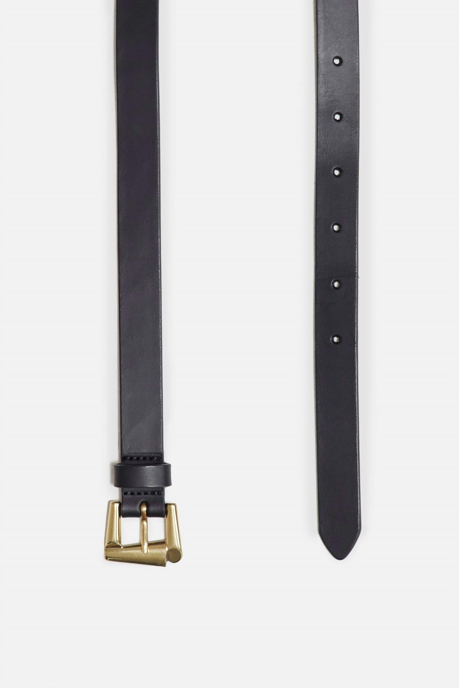 CLOSED Women's Italian Leather Belt in black - women's accessory - detail view