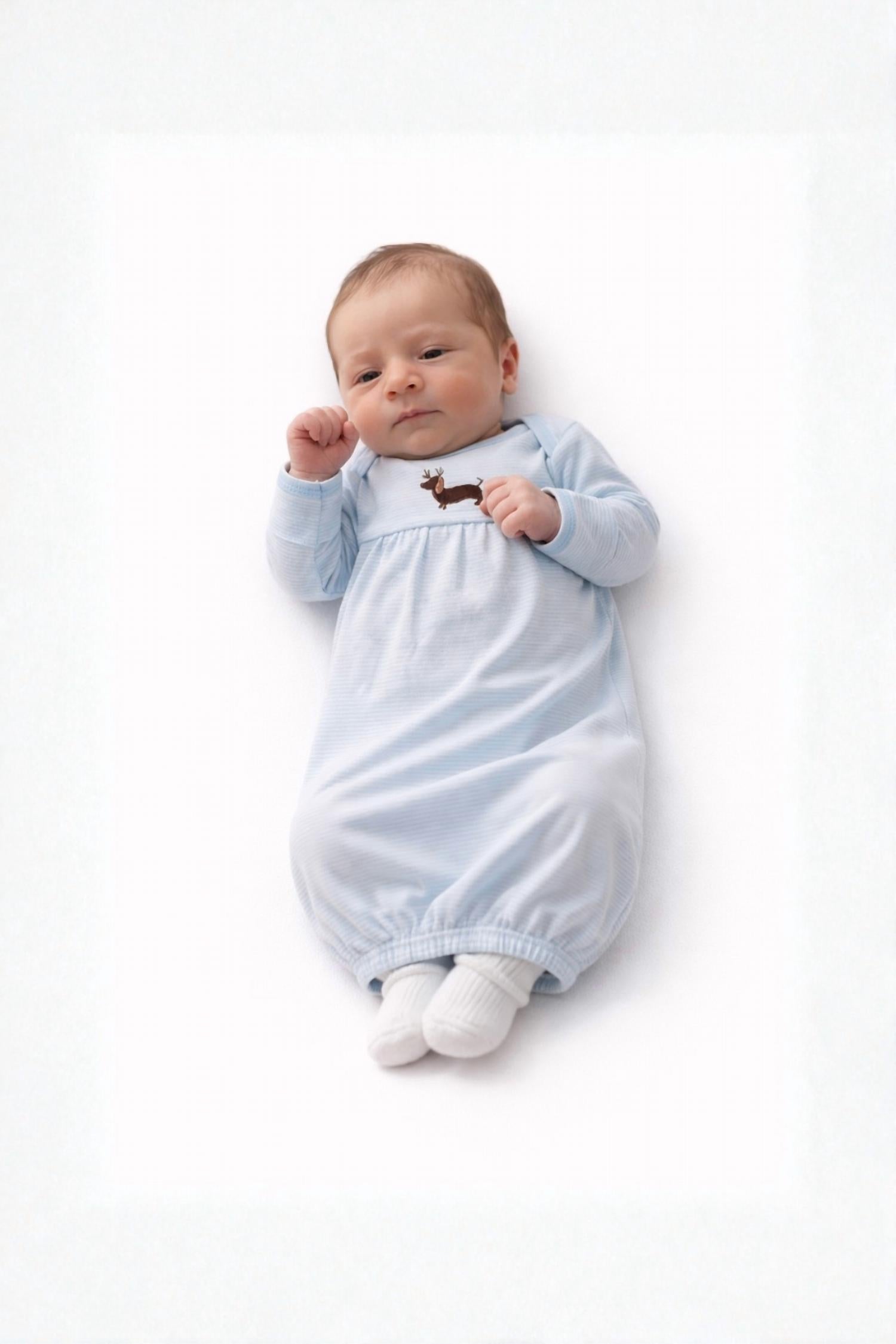 Bailey Boys Baby Boy's Reindeer Doxie Sac in light blue - kids' item - alternate view