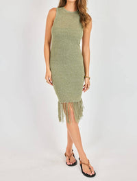 Sadie & Sage - Wild Cactus Fringe Midi Dress